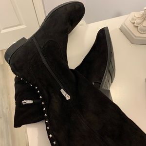 NWOT Marc Fisher Black Suede Knee High Boots